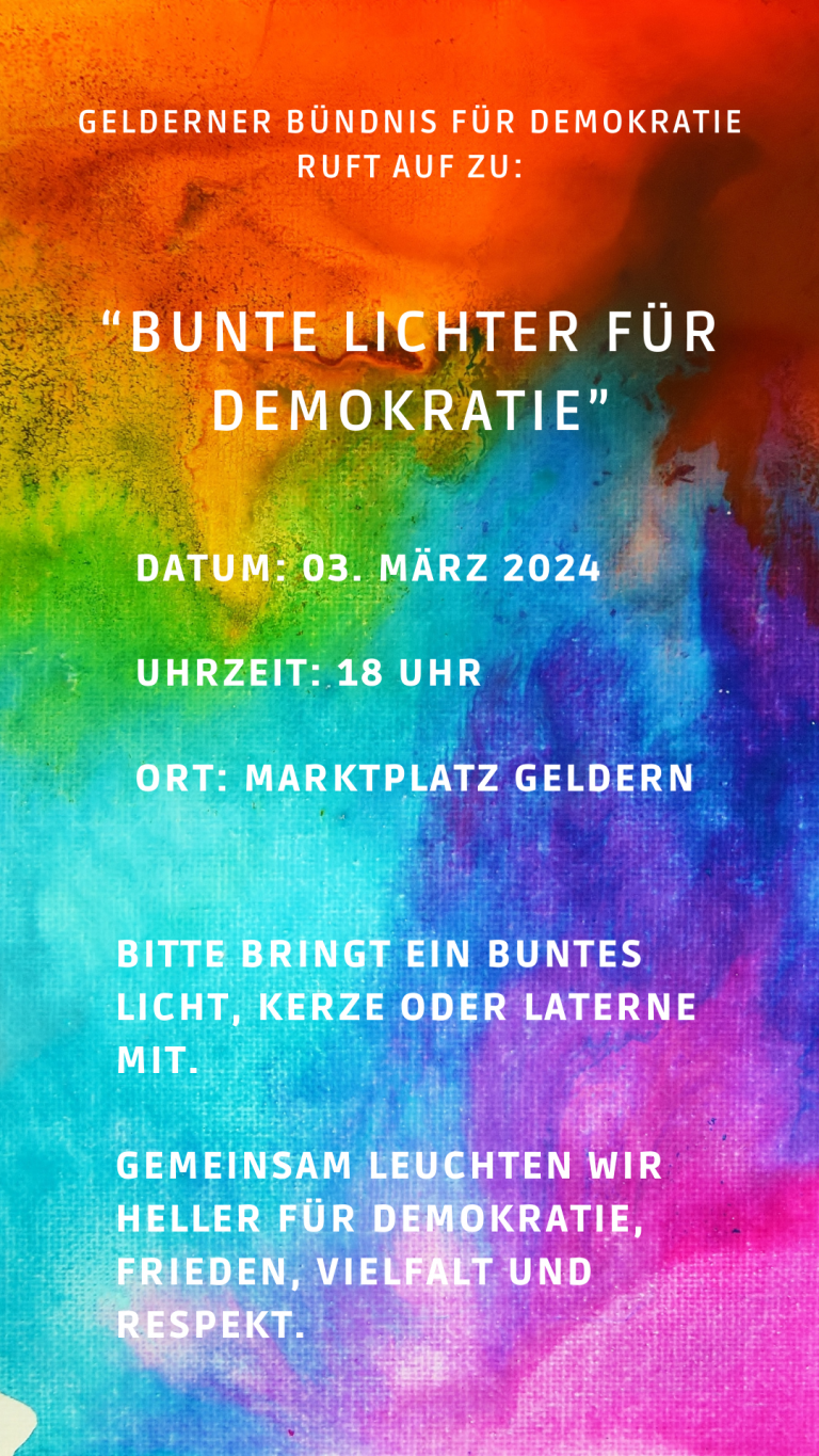 Bunte Lichter für Demokratie